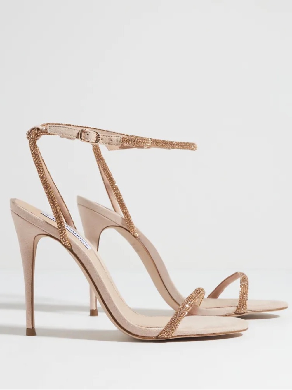 Steve Madden Breslin Blush Rhinestone Strappy Heels Women’s Size 8 New